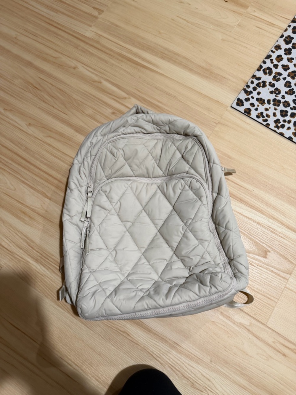 Vera Bradley Quilted Light Gray/Cream Backpack